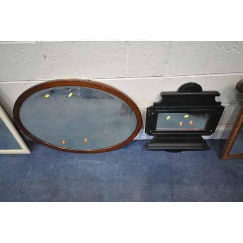 1270 - A SELECTION OF WOODEN FRAMED WALL MIRRORS, of various styles, and sizes (condition report: all with ... 