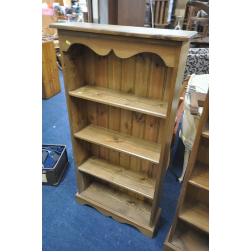 1280 - A PAIR OF MODERN PINE OPEN BOOKCASES, width 62cm x depth 22cm x height 135cm (condition report: good... 