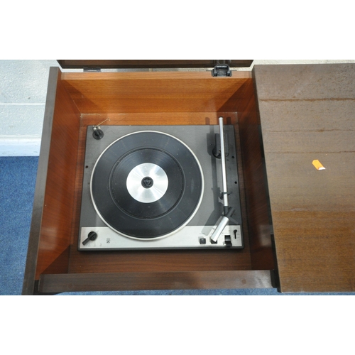 1301 - A MID-CENTURY GRUNDIG RADIOGRAM, with a turntable and stereo, on square tapered legs, length 147cm x... 