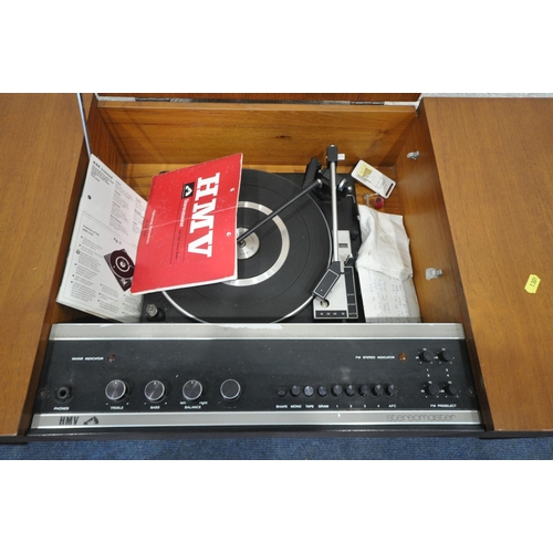 1301 - A MID-CENTURY GRUNDIG RADIOGRAM, with a turntable and stereo, on square tapered legs, length 147cm x... 