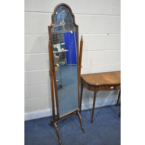 1303 - A BEVON FUNNEL REPRODUX MAHOGANY SIDE TABLE, with two drawers, width 80cm x depth 34cm x height 74cm... 