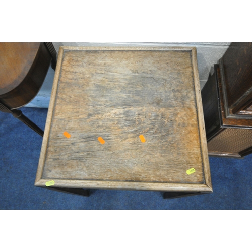 1303 - A BEVON FUNNEL REPRODUX MAHOGANY SIDE TABLE, with two drawers, width 80cm x depth 34cm x height 74cm... 