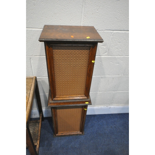 1303 - A BEVON FUNNEL REPRODUX MAHOGANY SIDE TABLE, with two drawers, width 80cm x depth 34cm x height 74cm... 