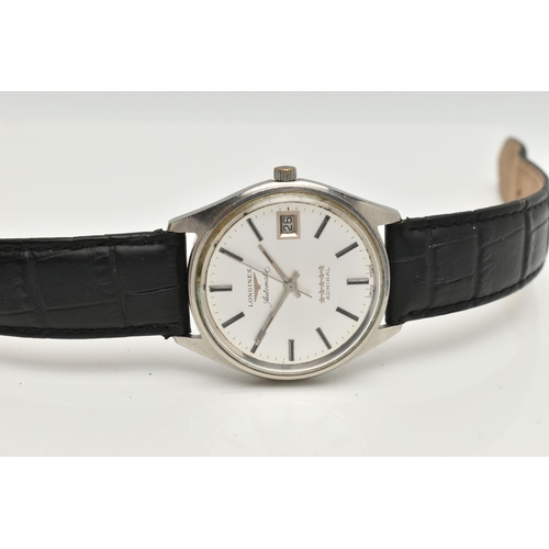 13 - A LONGINES 'ADMIRAL FIVE STAR' WRISTWATCH, silver colour dial with black and silver colour hourly ap... 