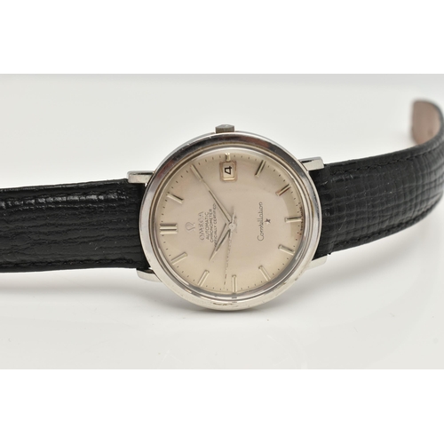 19 - A GENTS 'OMEGA CONSTELLATION' WRISTWATCH, automatic movement, round silver dial signed 'Omega Automa... 