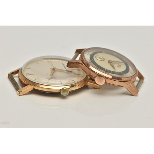 29 - TWO WATCH HEADS, to include a gents manual wind, 'Henry 17 jewels Incabloc' watch head, round silver... 