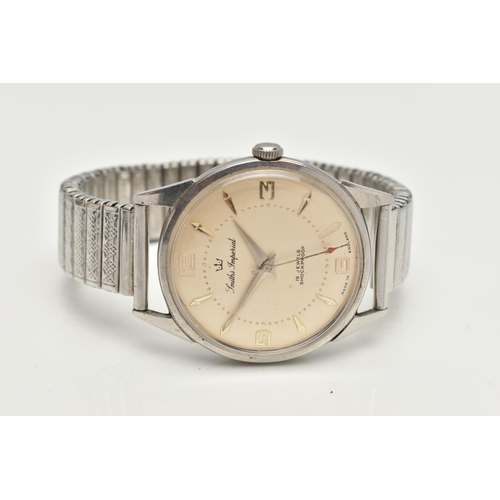 37 - A GENTS 'SMITHS IMPERIAL' WRISTWATCH, manual wind, round silver dial signed 'Smiths Imperial' 18 jew... 