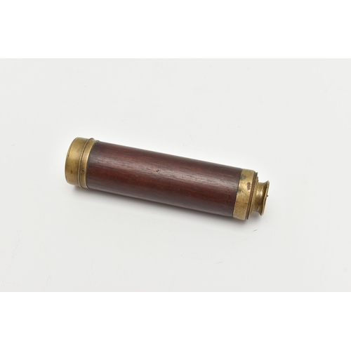 116 - A 19TH CENTURY TELESCOPE, three drawer mahogany and brass telescope, signed 'Thomas Harris & Son Lon... 