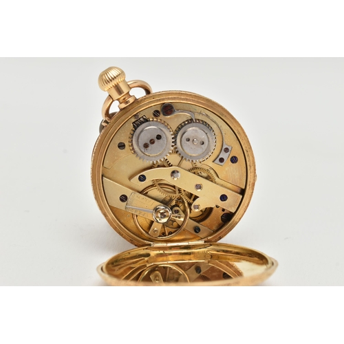 88 - A EARLY 20TH CENTURY 'JOHN BENNET' OPEN FACE POCKET WATCH, hand wound movement, floral dial, Roman n... 