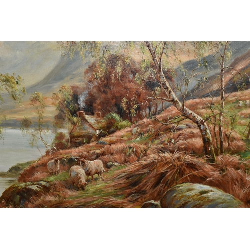 557 - G. MURREY STUART (BRITISH, LATE 19TH / EARLY 20TH CENTURY) 'A SHEPHERD'S COTTAGE (LOCH LOMOND), shep... 