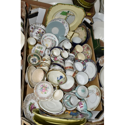 564 - SIX BOXES AND LOOSE DINNER AND TEA WARES ETC, to include Gray's Pottery  teapot and milk jug, blue a... 