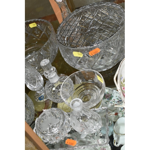 569 - A COLLECTION OF GLASSWARE, COLOURED AND CLEAR, including Murano style baluster vase, Tutbury Crystal... 