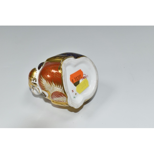 305 - FIVE ROYAL CROWN DERBY PAPERWEIGHTS, comprising a King Charles Spaniel height 10cm, gold stopper (sl... 