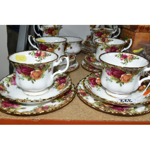 322 - A ROYAL ALBERT 'OLD COUNTRY ROSES' PATTERN TEA SET, comprising a cake plate, milk jug, sugar bowl, f... 