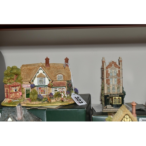 323 - NINE LILLIPUT LANE SCULPTURES, comprising eight boxed sculptors, The Chocolate Box, Merry Christmas,... 