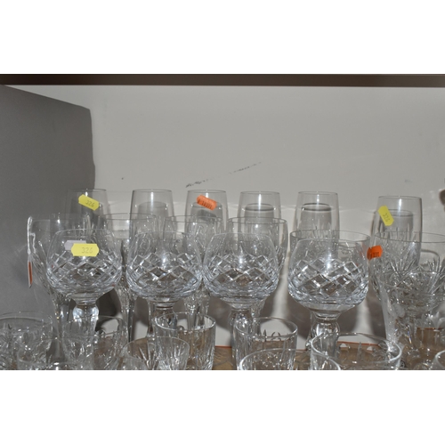 326 - A QUANTITY OF CUT CRYSTAL, comprising four Waterford Crystal 'Nocturne' pattern wine glasses, one We... 