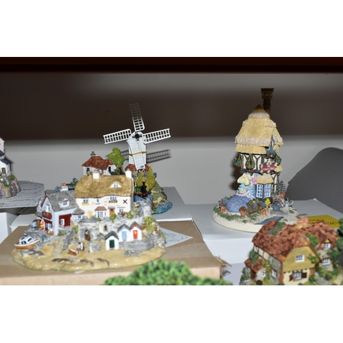 336 - A GROUP OF FOURTEEN BOXED DANBURY MINT COTTAGE SCULPTURES, comprising The Country Village Collection... 