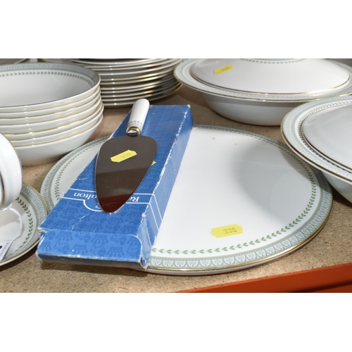 338 - A QUANTITY OF ROYAL DOULTON 'BERKSHIRE' PATTERN DINNERWARE, comprising eleven dinner plates (three m... 