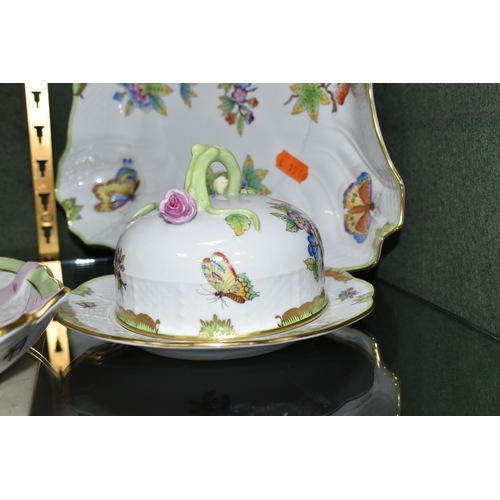 355 - A HEREND PORCELAIN QUEEN VICTORIA PATTERN CABARET SET WITH THREE ADDITIONAL ITEMS IN THE SAME PATTER... 