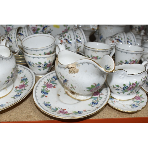 374 - A LARGE QUANTITY OF AYNSLEY 'PEMBROKE' PATTERN TEAWARE AND GIFTWARE, comprising two gravy jugs with ... 