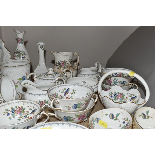 374 - A LARGE QUANTITY OF AYNSLEY 'PEMBROKE' PATTERN TEAWARE AND GIFTWARE, comprising two gravy jugs with ... 