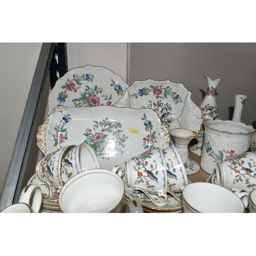 374 - A LARGE QUANTITY OF AYNSLEY 'PEMBROKE' PATTERN TEAWARE AND GIFTWARE, comprising two gravy jugs with ... 