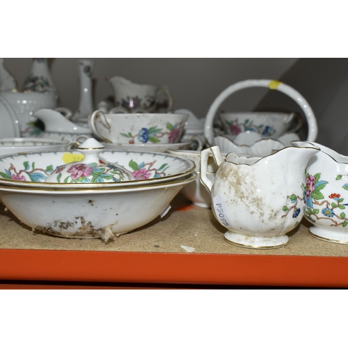 374 - A LARGE QUANTITY OF AYNSLEY 'PEMBROKE' PATTERN TEAWARE AND GIFTWARE, comprising two gravy jugs with ... 