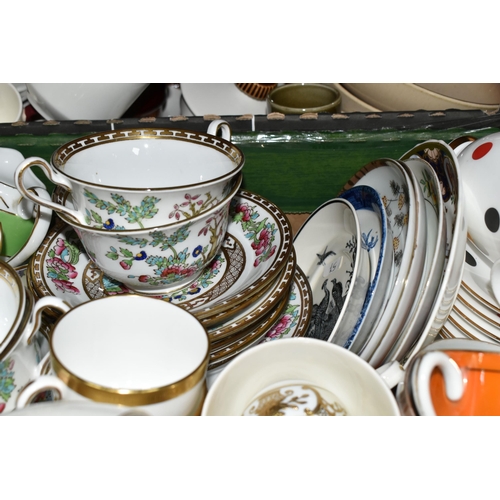 393 - FOUR BOXES OF TEAWARE, to include a set of six cups, six saucers and six tea plates in the Indian Tr... 