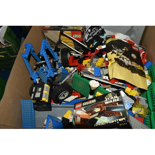 405 - TWO BOXES OF LEGO, to include boxes for sets 8859, 8844 (x2), Star Wars Droid Fighter 7111, and 870 ... 