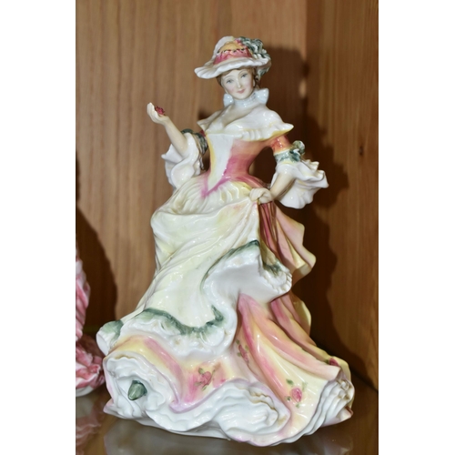 442 - THREE ROYAL DOULTON FIGURINES, comprising Prestige: Festive Wishes HN4898, limited edition numbered ... 