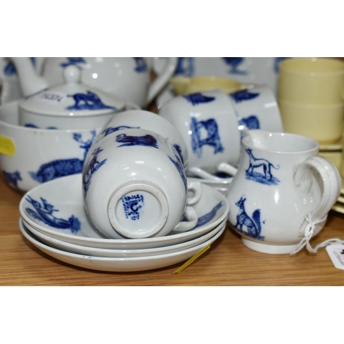 444 - A COPELAND SPODE 'ANIMALS' PATTERN CHILD'S TEA SET, sixteen pieces transfer printed with animals and... 