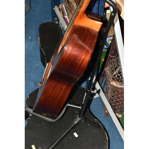 451 - AN EPIPHONE ACOUSTIC GUITAR, with a hard case, solid cedar top, mahogany back and sides, missing str... 