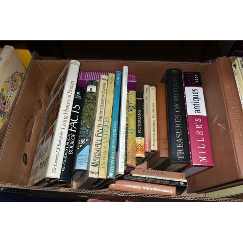 455 - FOUR BOXES OF BOOKS containing over 110 miscellaneous titles in hardback and paperback formats, subj... 