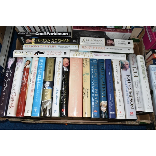 478 - FIVE BOXES OF BOOKS - MOSTLY HARDBACK, the majority of books are biographies and autobiographies - J... 