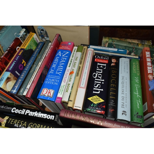 478 - FIVE BOXES OF BOOKS - MOSTLY HARDBACK, the majority of books are biographies and autobiographies - J... 