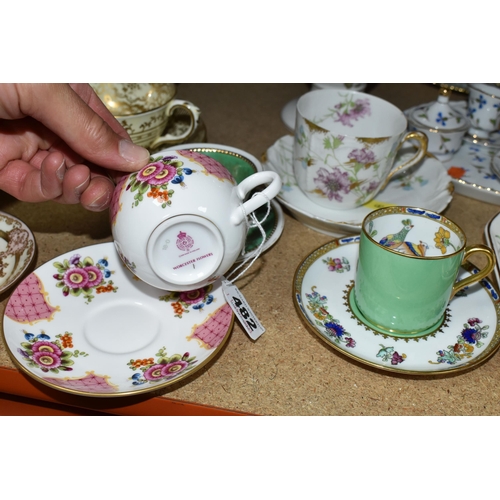 482 - A COLLECTION OF TEA AND COFFEE WARES ETC, to include Spode Copelands china Coffee can and saucer wit... 