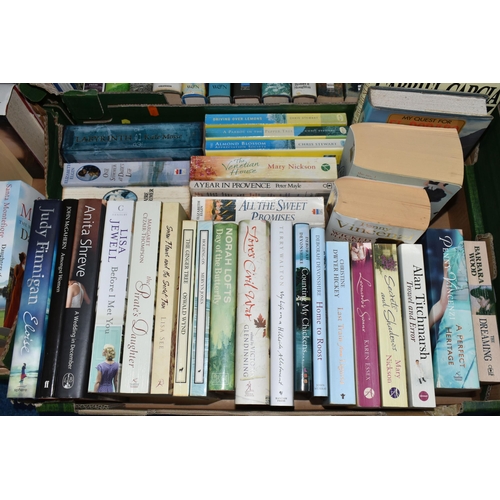 489 - SIX BOXES OF  BOOKS containing approximately 135 miscellaneous titles in hardback and paperback form... 