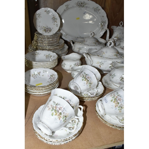 518 - A SEVENTY FIVE PIECE ROYAL ALBERT 'HAWORTH' DINNER SERVICE, comprising two tureens, a meat plate, a ... 