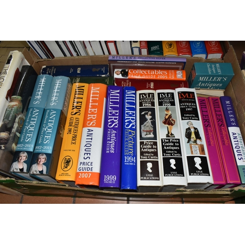 521 - FOUR BOXES OF BOOKS containing approximately ninety-five titles in hardback and paperback formats, s... 