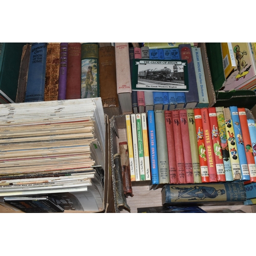 531 - SEVEN BOXES OF BOOKS, COMICS AND MAGAZINES, to include approximately one hundred and fifty books, in... 