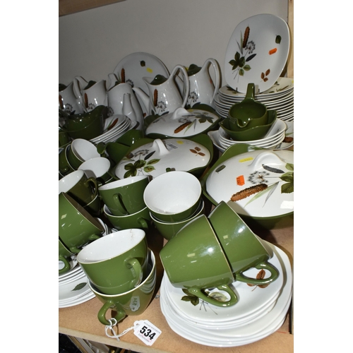 534 - A MIDWINTER POTTERY 'RIVERSIDE' DINNER SERVICE, a large quantity of approximately one hundred and ei... 