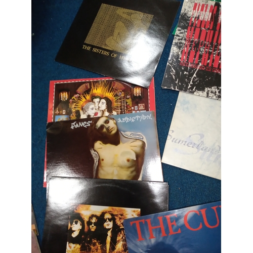 406 - A BOX OF RECORDS, to include LPs and 12 inch singles, a large quantity of 1980s Goth Rock including ... 