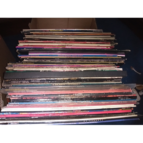 406 - A BOX OF RECORDS, to include LPs and 12 inch singles, a large quantity of 1980s Goth Rock including ... 