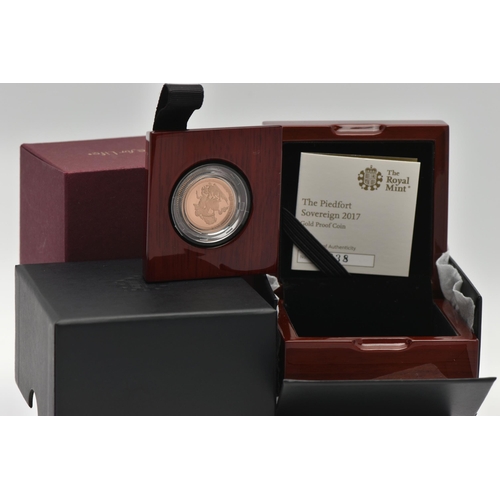 136 - ROYAL MINTS FIRST EVER THE PIEDFORT GOLD PROOF  SOVEREIGN FOR 500 years, 2017 22ct Gold, 22.05mm dia... 