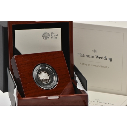 139 - THE PLATINUM WEDDING ANNIVERSAY 2017, Quarter Ounce Platinum Proof Coin 999.5 Platinum, 7.486 grams,... 