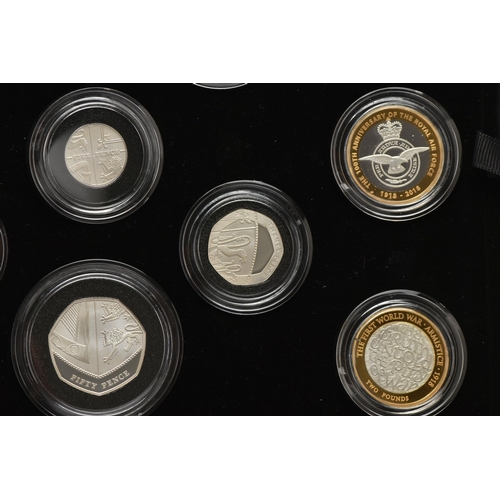 145 - ROYAL MINT 2018 UNITED KINGDOM SILVER PROOF COIN SET, containing 13 coins from 2018 Five Pounds to S... 