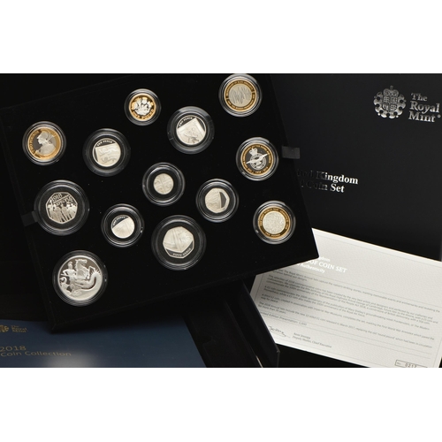 145 - ROYAL MINT 2018 UNITED KINGDOM SILVER PROOF COIN SET, containing 13 coins from 2018 Five Pounds to S... 