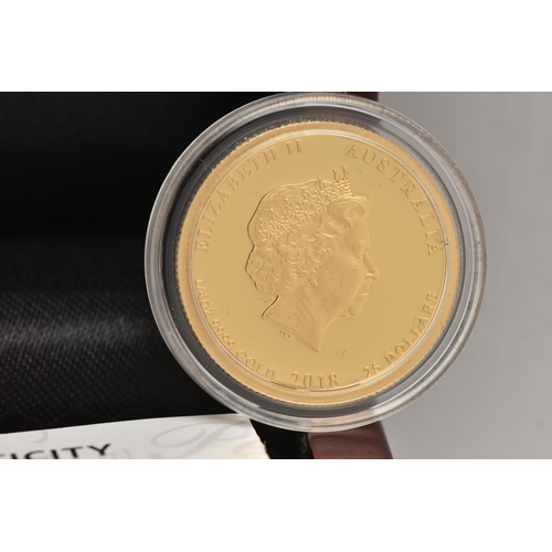 146 - THE PERTH MINT, Australia End of WWI 100th Anniversary Quarter Ounce Gold Proof coin 2018, 99.99 pur... 