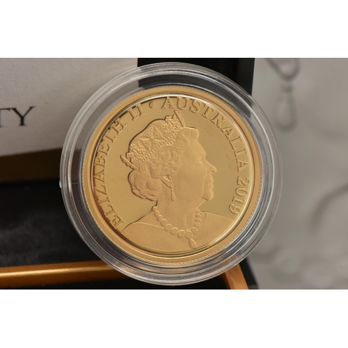 148 - ROYAL AUSTRALIAN MINT 2019 DOUBLE PORTRAIT GOLD PROOF QUARTER OUNCE COIN, Ian Rank Broadley and Jody... 