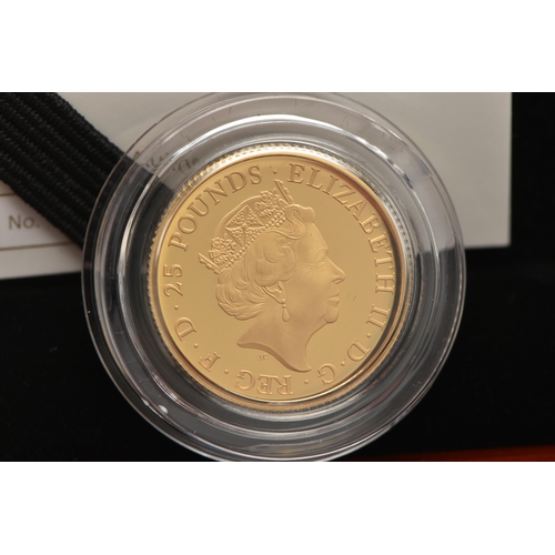 151 - ROYAL MINT 2020 UK QUARTER OUNCE GOLD PROOF COIN BRITANNIA, 999.9 Au, 7.80 grams, 22.00mm diameter, ... 